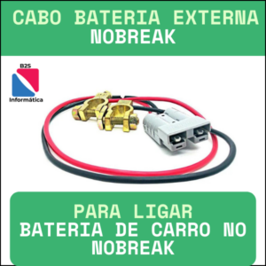 cabo para ligar bateria de carro em nobreak, bateria externa nobreak, cabo bateria externa nobreak de carro 12v